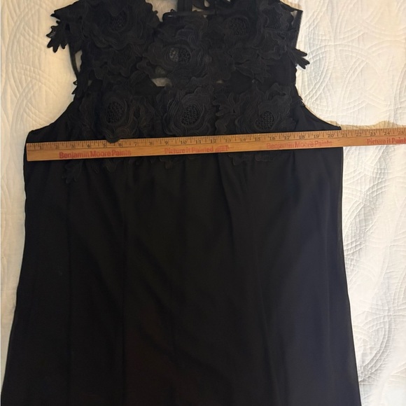 Sheer Black Lace neck line Bohemian Gown Knee Length Size 16W Holiday - Picture 9 of 11